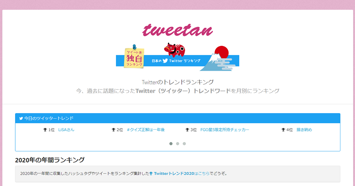 Twitterトレンドapiで収集したデータで年間のトレンドランキングを集計してみた Dtn Jp運営ブログ